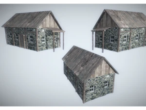 low poly old house 3D Model