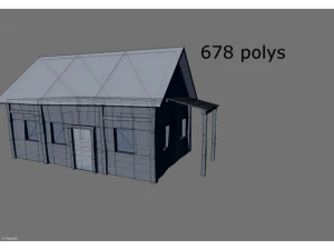 low poly old house 3D Model