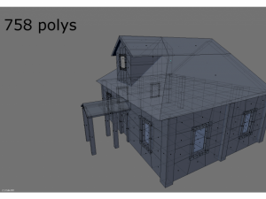 low poly old house Model 3D