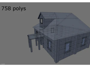 low poly old house 3D Model