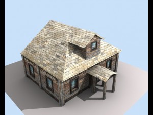low poly old house Model 3D