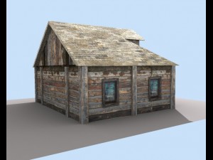 low poly old house Model 3D