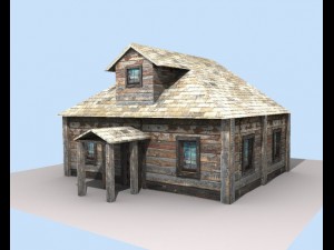 low poly old house Model 3D