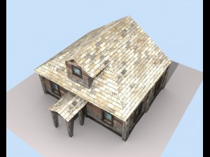 low poly old house Model 3D