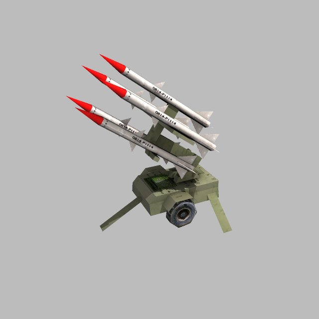 low poly anti aircraft baterry 3D Model .c4d .max .obj .3ds .fbx .stl .blend 