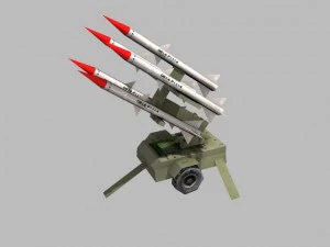 batteria antiaerea a basso poli Modello 3D