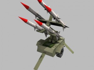 low poly anti aircraft baterry 3D Model
