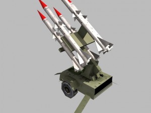 low poly anti aircraft baterry 3D Model