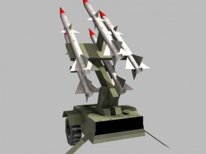 low poly anti aircraft baterry 3D Model