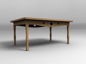 wooden table 3D Model