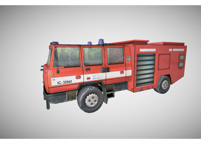 low poly fire truck Modelo 3D .c4d .max .obj .3ds .fbx .stl .blend 