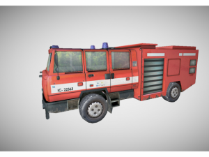 low poly fire truck 3D Model