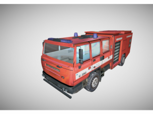 low poly fire truck Modelo 3D