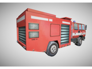 low poly fire truck Modelo 3D