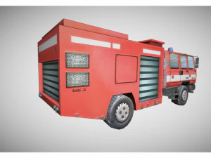 low poly fire truck 3D Model