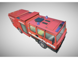 low poly fire truck Modelo 3D