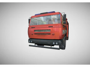 low poly fire truck 3D Model