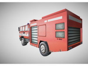 low poly fire truck Modelo 3D