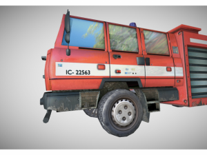 low poly fire truck Modelo 3D
