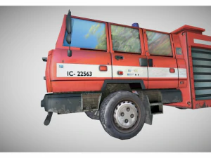 low poly fire truck 3D Model