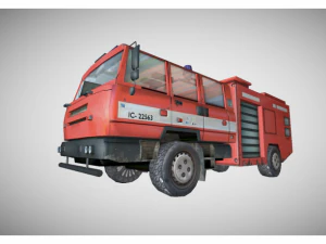 low poly fire truck 3D Model
