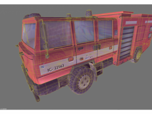 low poly fire truck Modelo 3D