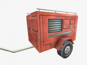 fire truck trailer 3D Model