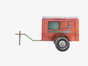 fire truck trailer 3D Model