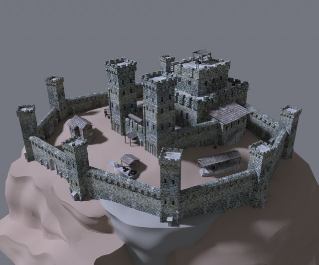 medieval castle Model 3D .c4d .max .obj .3ds .fbx .stl .blend 