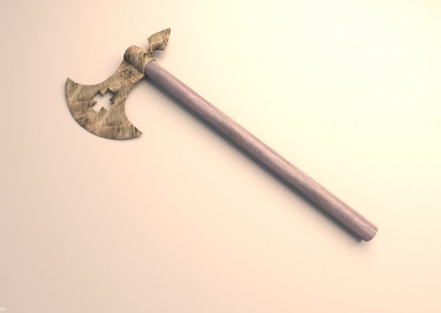 medieval rusty axe 3D Model .c4d .max .obj .3ds .fbx .stl .blend 
