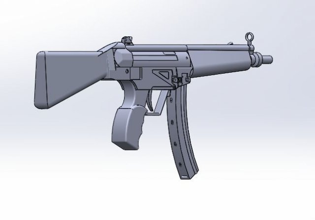 mp5 submachine rifle Modelo 3D .c4d .max .obj .3ds .fbx .stl .blend 