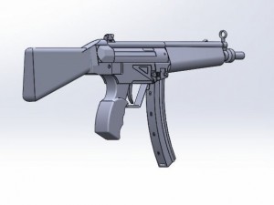 mp5 submachine rifle Model 3D