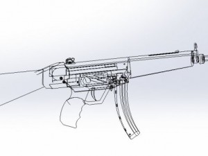 mp5 submachine rifle Modelo 3D