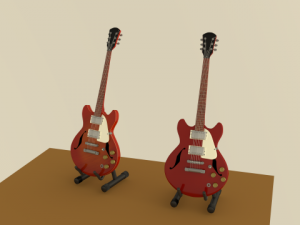 electric guitar wood and red Modello 3D