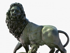 statue of lion family 3D Model