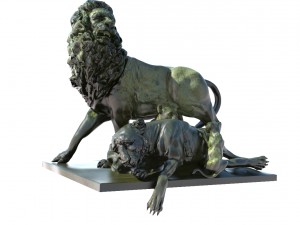 statue of lion family 3D Model