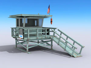 lifeguard station - low poly 3D Model