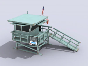 lifeguard station - low poly 3D Model