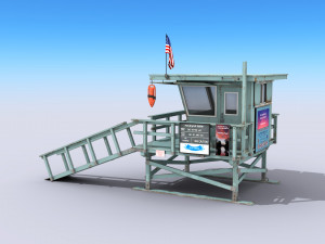lifeguard station - low poly Model 3D