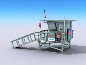 lifeguard station - low poly 3D Model