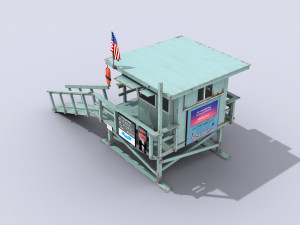 lifeguard station - low poly Model 3D