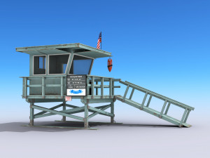 lifeguard station - low poly Model 3D