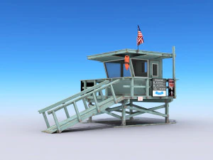 lifeguard station - low poly 3D Model