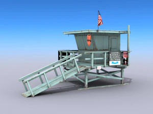 lifeguard station - low poly 3D Model