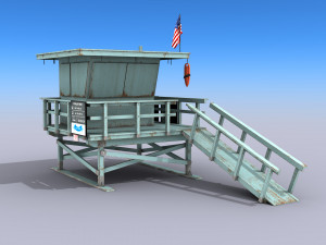 lifeguard station - low poly Model 3D