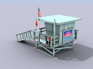 lifeguard station - low poly Model 3D