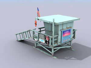lifeguard station - low poly 3D Model