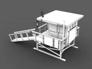 lifeguard station - low poly Model 3D