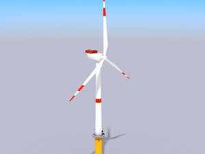wind turbine - low poly Modelo 3D