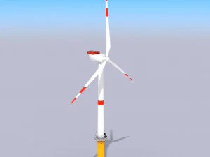 風力タービン - 低ポリゴン 3Dモデル